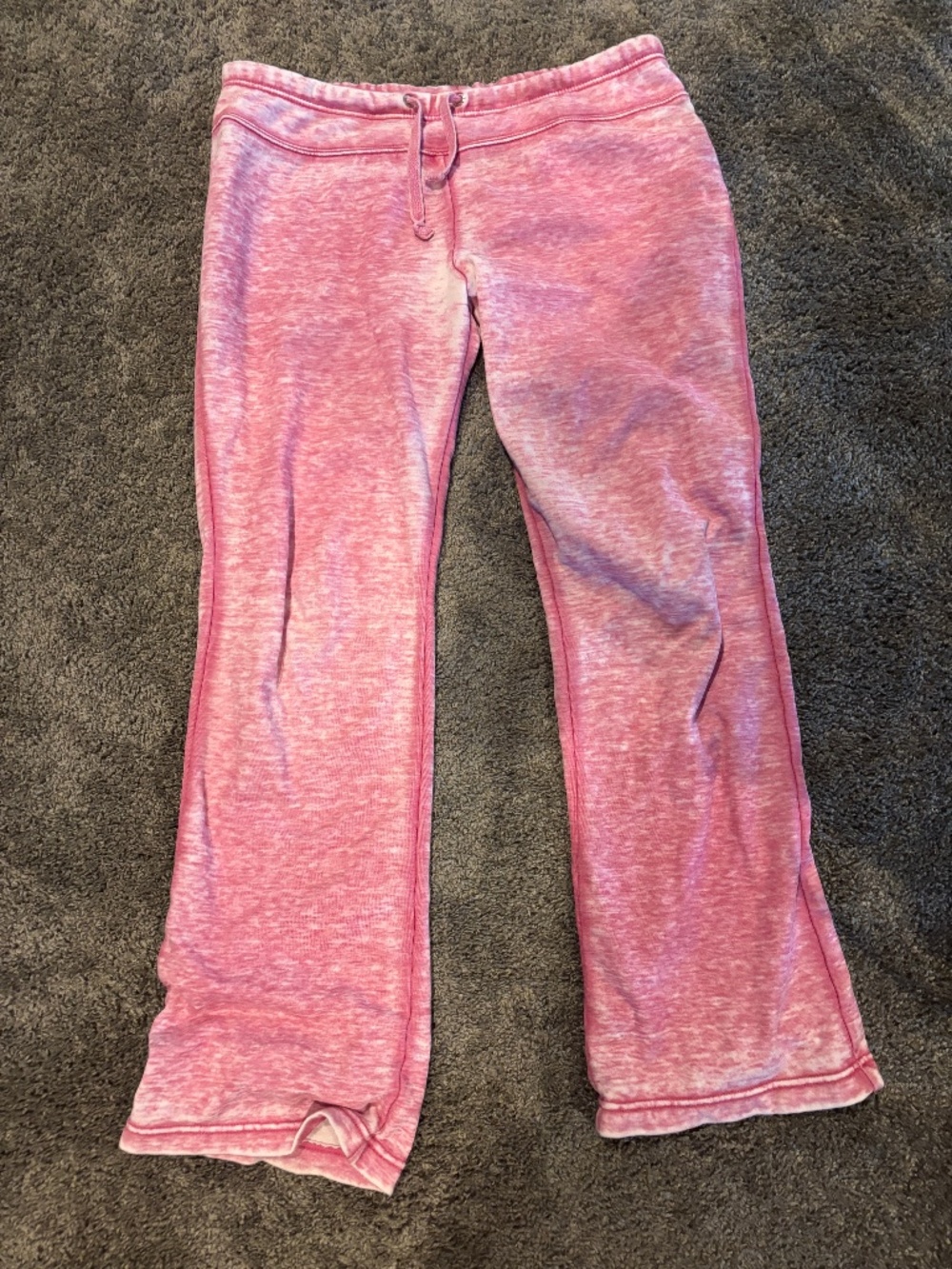 Green Tea Pink Space-Dye Low-Rise Bootcut/Flare Pajama Pants